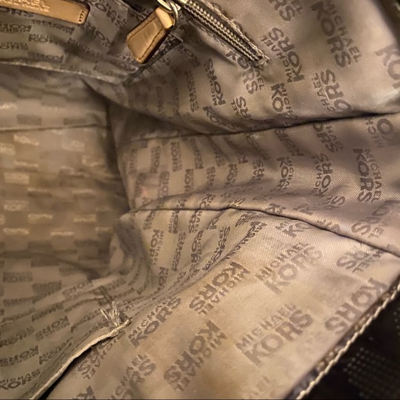 Michael Kors Metallic Monogram Shoulder Bag - Picture 3 of 4